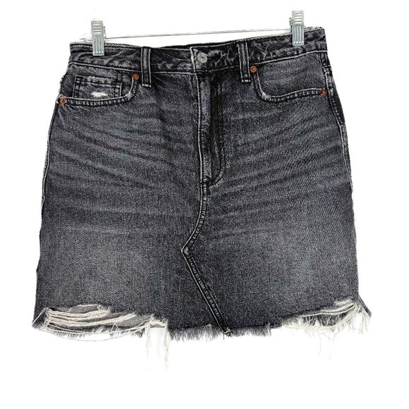 Abercrombie & Fitch Zoe Natural Rise Vintage A-Line Skirt Faded Black Size 27 4 - Picture 1 of 9